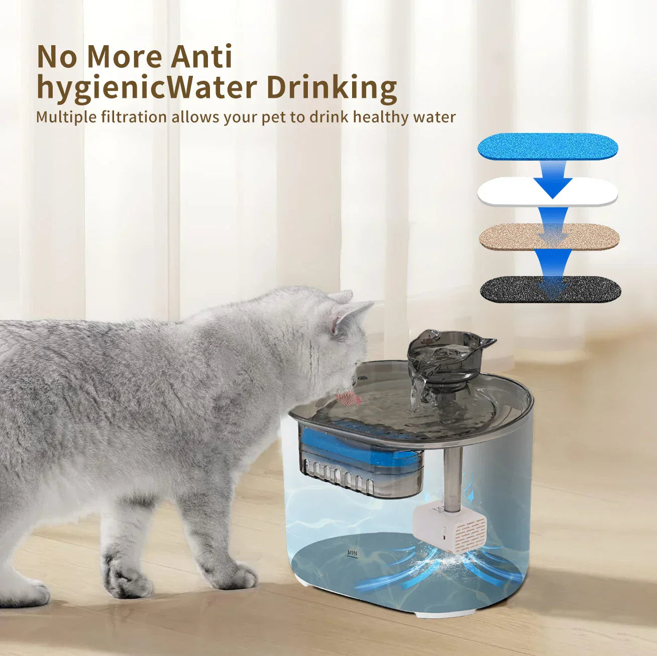 AquaPaw™ – Fontaine à Eau Silencieuse pour Chien & Chat