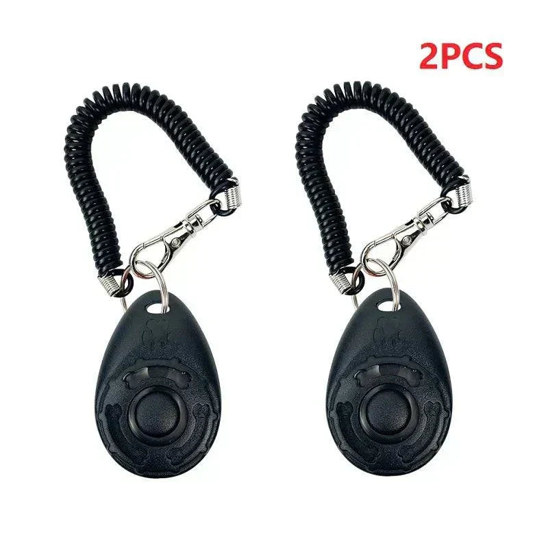 Clicker dressage premium ergonomique pour chien et chat avec bracelet réglable, outil d'entraînement à cliquer compact et coloré.