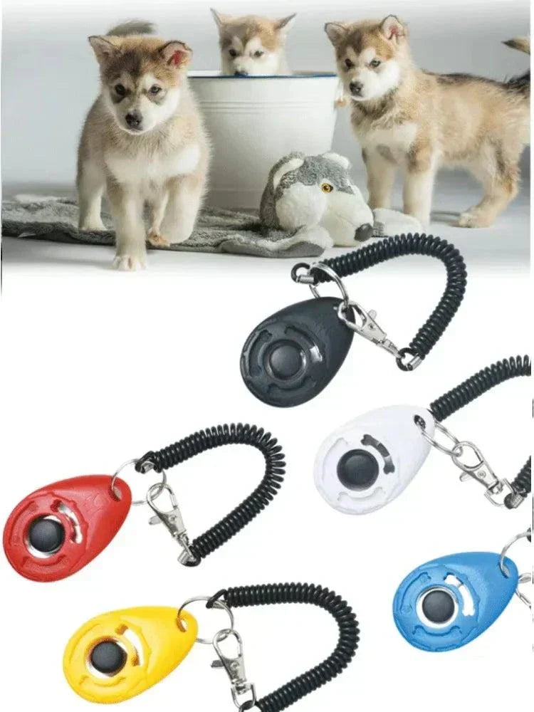 Clicker Dressage Premium ergonomique pour chien et chat, entraîneur à cliquer compact avec bracelet réglable, son précis pour renforcement positif.
