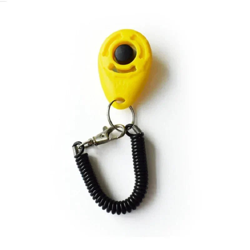 Clicker dressage premium ergonomique avec bracelet réglable pour chiens et chats.