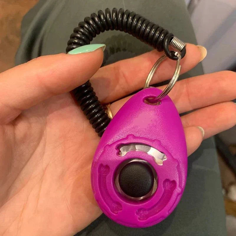 Clicker dressage premium pour chiens et chats avec bracelet réglable, entraîneur à cliquer ergonomique et compact