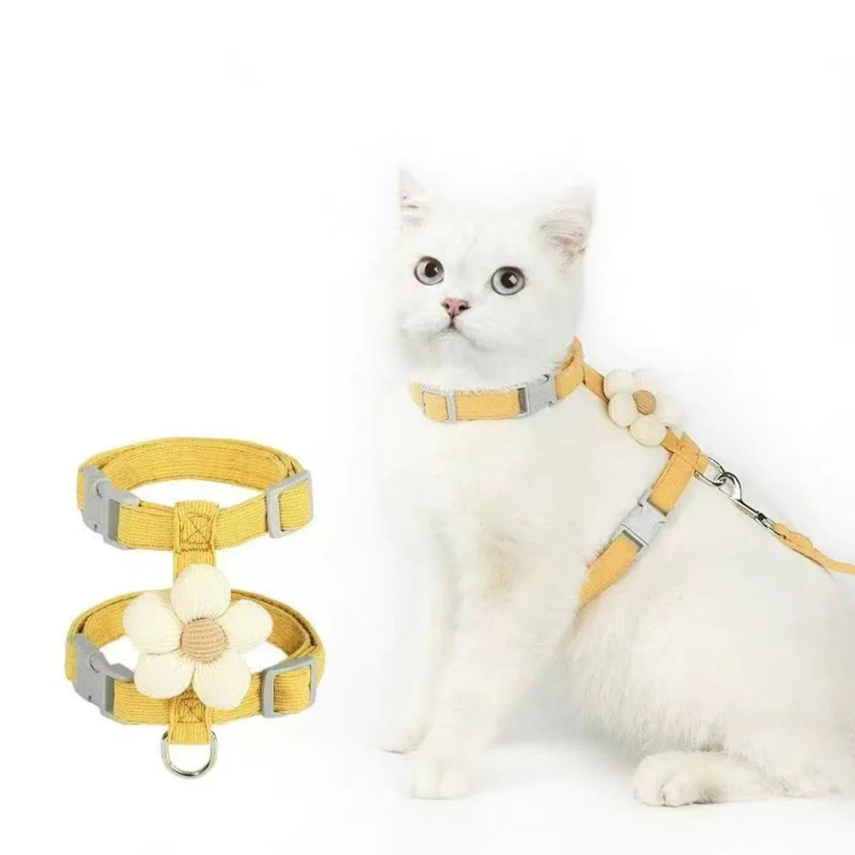 Harnais & Laisse pour Chat – Kit Réglable Doux & Sécurisé